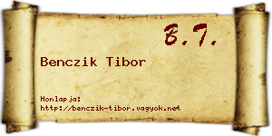 Benczik Tibor névjegykártya